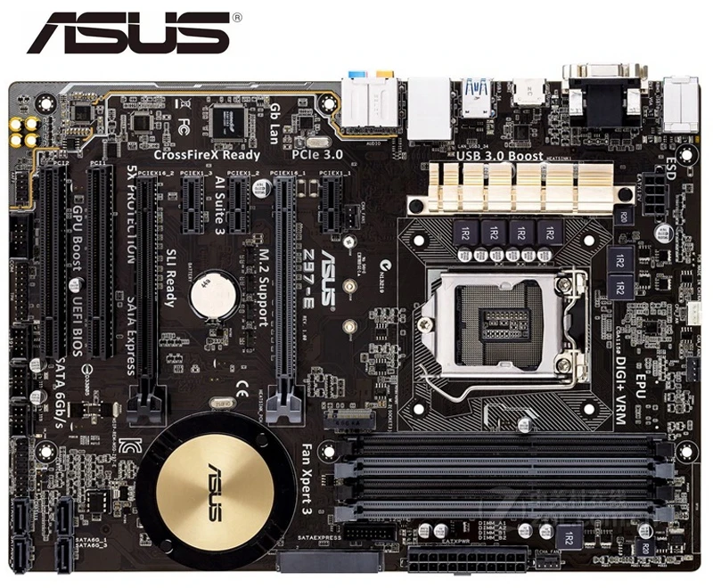 Настольная Материнская плата Asus Z97 E Socket LGA 1150 i7 i5 i3 DDR3 SATA3 USB3.0 б/у материнская