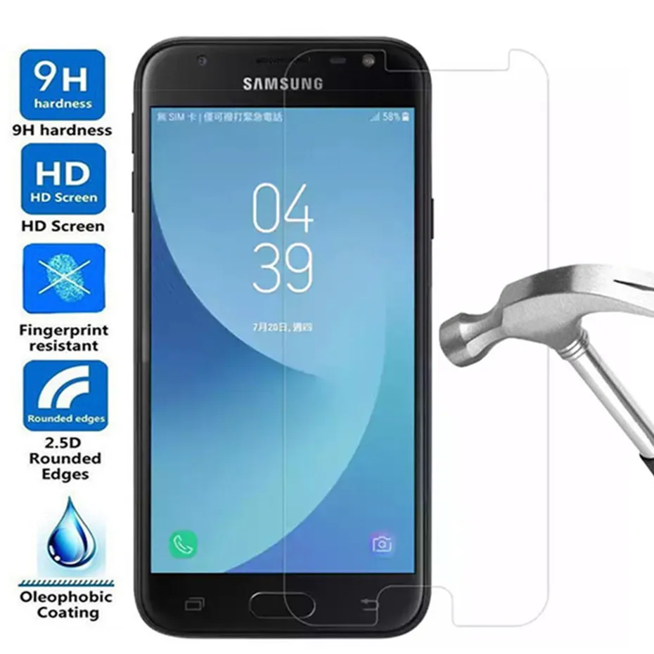 Закаленное стекло J7 2017 для Samsung Galaxy J3 J5 2016 Защитная пленка экрана A3 A5 A7 защитное |