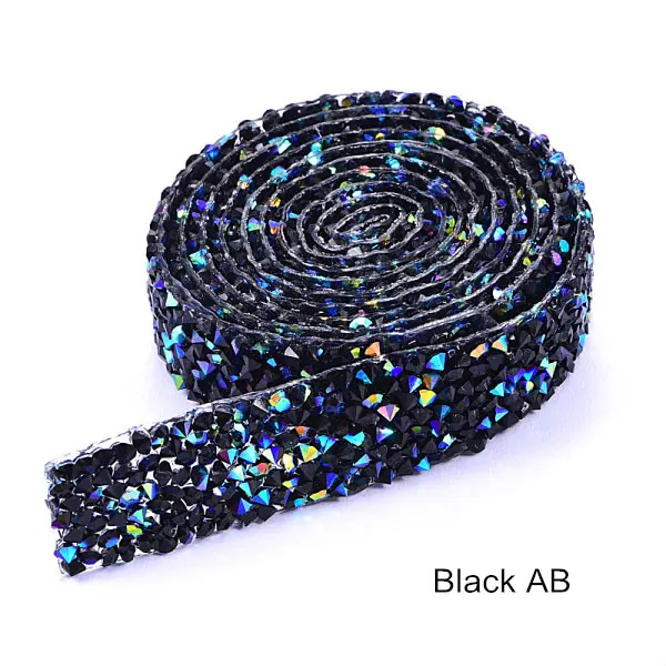 1 ярд/Лот, ширина 15 м, много цветов, стразы, окантовка, кристалл, серебро, стразы, окантовка, пояс, стразы, отделка, сделай сам, B3838 - Цвет: Black AB