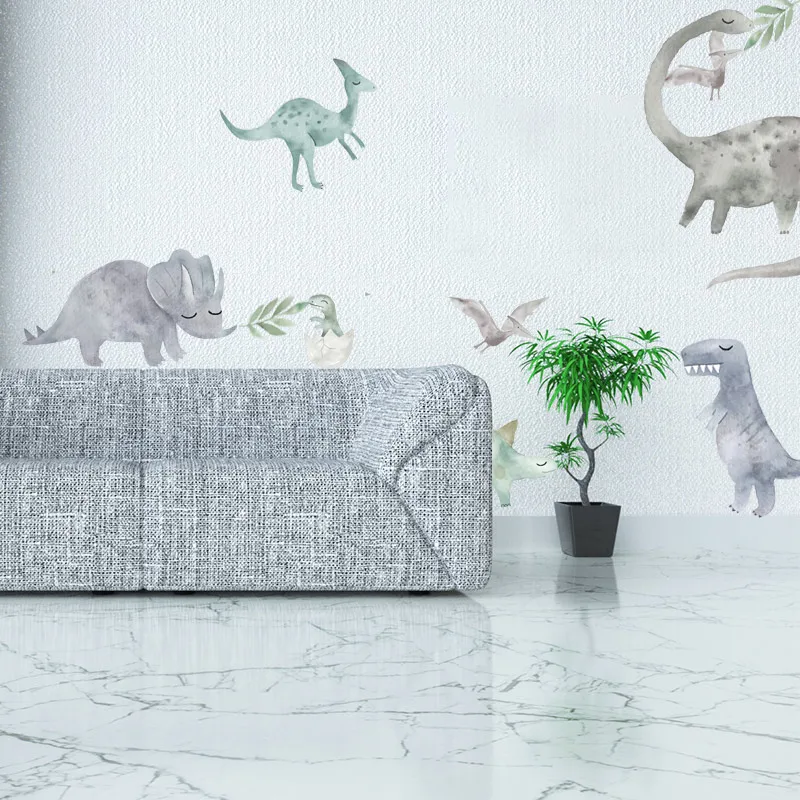 

Jurassic Period Dinosaurs Cartoon Wall Decals Animals Mural DIY PVC Vinyl Wall Art Sticker for Children Kids Boys Bedroom Decor
