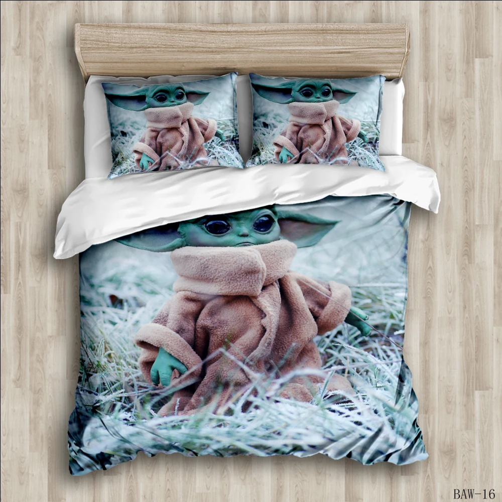 DIY Star Wars Baby Yoda Bedding Set 3D Home Textile Quality Qualified Cotton Single Queen Bedding Set Duvet Cover PillowCases DIY Star Wars Baby Yoda Bedding Set 3D Home Textile Quality Qualified Cotton Single Queen Bedding Set Duvet Cover PillowCases