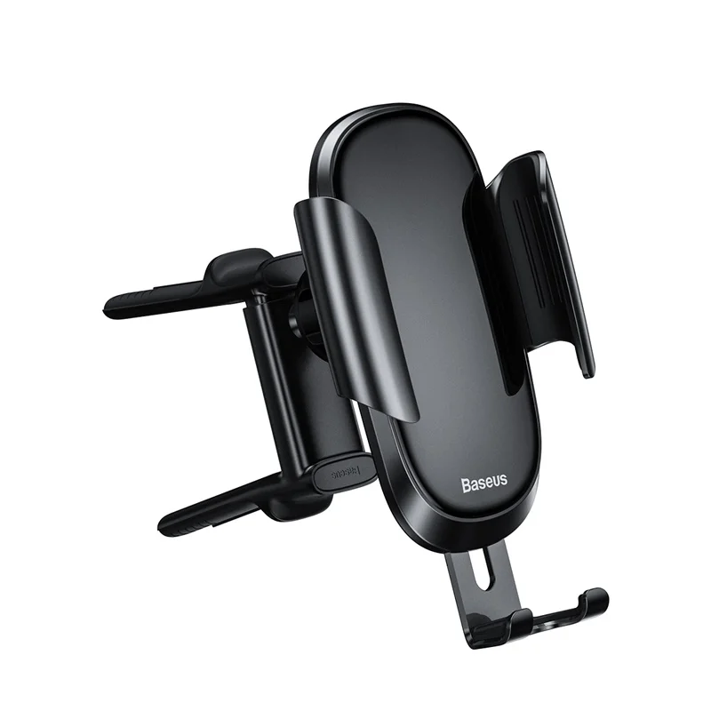 Автомобильный держатель для телефона Baseus для iPhone XR круглое вентиляционное отверстие с креплением на гравитационный держатель для мобильного телефона с зажимом Подставка для сотового телефона для samsung - Цвет: Черный