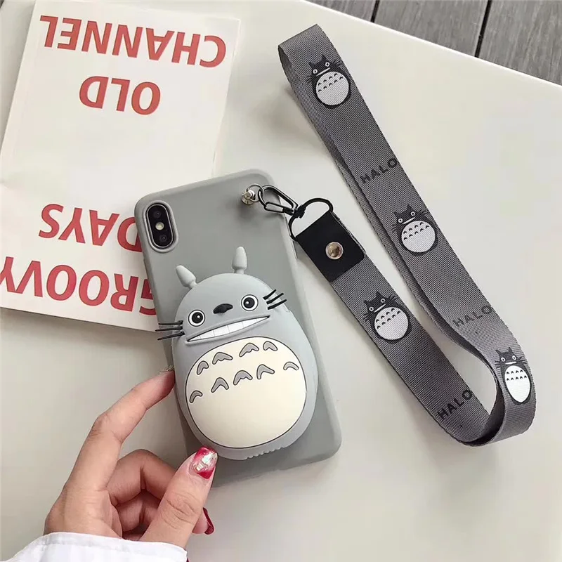 HSLM 3D коричневый медведь мультфильм мягкий силиконовый кошелек чехол для телефона для iPhone 5S, SE 5 5C милый модный Тоторо ремешок чехол для телефона девушка - Цвет: HSLM