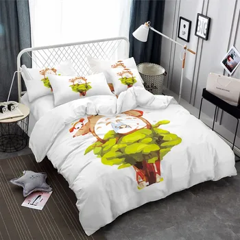 

2/3 Pieces My Neighbor Totoro Bedding Set 3D Print Anime Cartoon Duvet Cover Home Microfiber Bed Cover Set Pillowcase(No Sheets)