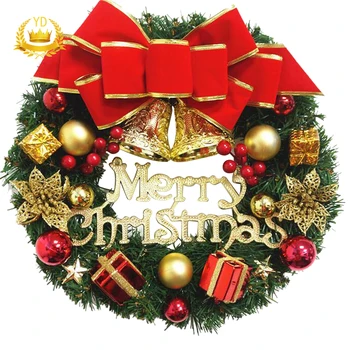 

Hot Christmas Wreath Handmade Rattan Pendant Garland Shopping Mall Christmas Tree Door Decoration Wreath Xmas Home Decor