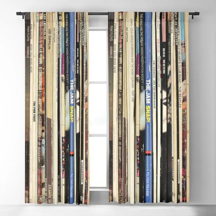 

Classic Rock Vinyl Records Blackout Curtains 3D Print Window Curtains For Bedroom Living Room Decor Window Treatments
