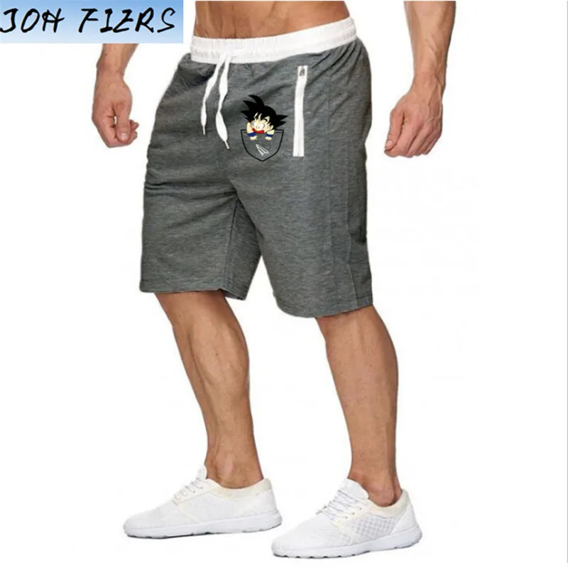Летние новые мужские шорты, повседневные шорты, модные спортивные штаны с принтом Dragon Ball Goku, спортивные шорты для фитнеса, шорты для бега, M-XXL