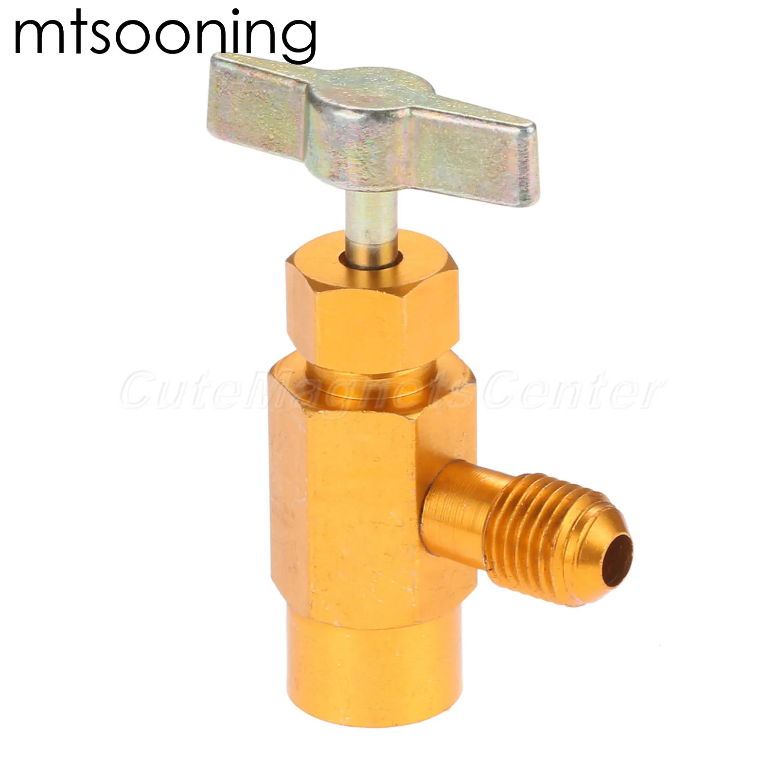 mtsooningAluminumAlloy14SAEThreadAdapterR134aRefrigerantCan