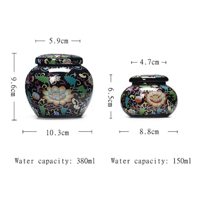 Фарфоровая банка для чая с принтом, чехол для чайных конфет, Герметичная канистра для специй, кухонная коробка для хранения продуктов, маленький контейнер для сбора сухофруктов