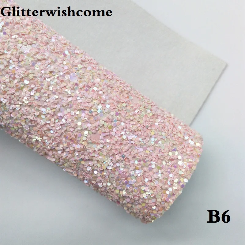 Glitterwishcome 30X134 см мини-рулон синтетическая кожа, массивная блестящая кожа, искусственная ткань из искусственной кожи винил для бантов, GM034 - Цвет: B6