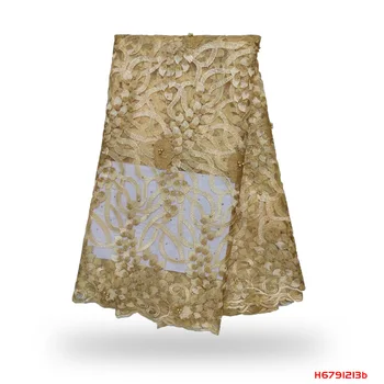 

Guipure Tulle Lace Fabric Europe And American Fashion Fabric With Beads Stone French lace Fabrics f191213