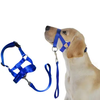 

New Pet Leads Nylon Strap Training Mouth Traction Safe Harness Dog Collar