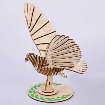 

Children's wooden puzzle peace dove 3D puzzles DIY kingergarden art craft handmade toys for children DIY educational toys
