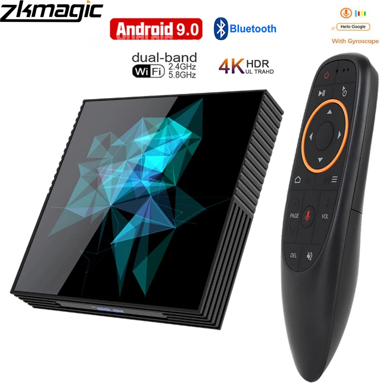 RK3318 H96 MAX Smart tv Box Android 9,0 4 Гб ОЗУ 64 Гб ПЗУ 32G 4K WiFi медиаплеер Google Voice Netflix Youtube 2G16G телеприставка