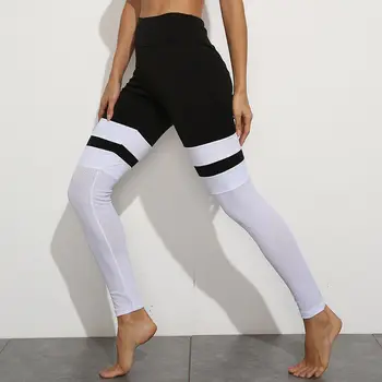 

Spring and summer 2020 new high waist quality mesh splicing Leggings casual hip lifting yoga pants for women