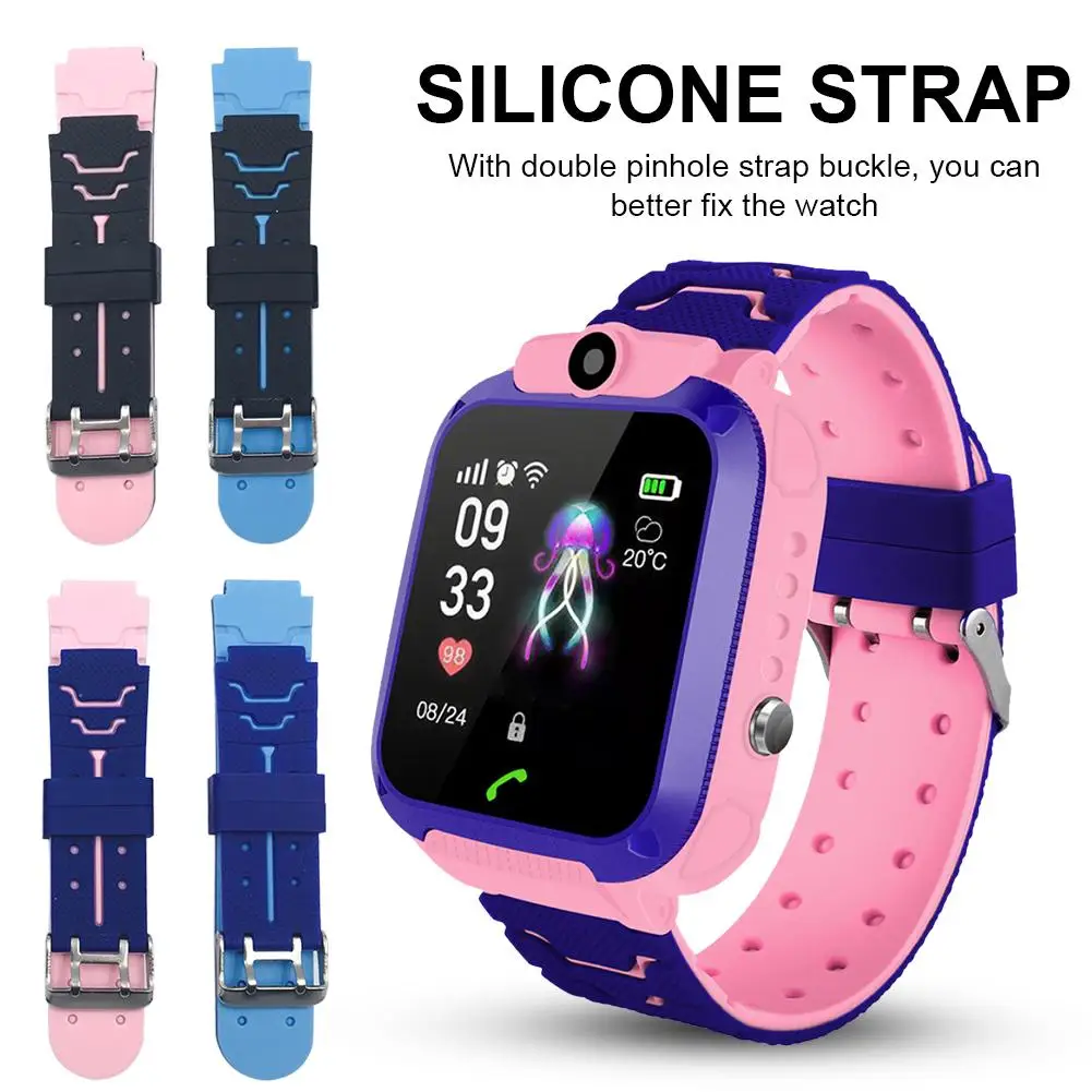 

16mm 5G Children Phone Watch Silicone Strap Video Call Smart Watch Two-Color Wristband Smart Watch Accessories