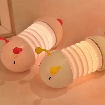

Magnetic Suction Caterpilla Night Light Folding Led Lamp Cartoon Home Decoration