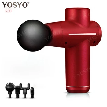 

New Mini USB Electric Massage Gun Deep Tissue Massager Muscle Brushless Motor High Torque Portable Handheld Fascia Gun 4 Heads