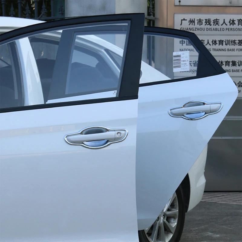 Автомобильный Стайлинг ABS автомобильные Внешние наклейки для дверного кармана блестки крышка рамка Автомобильные аксессуары подходят для Hyundai Solaris Accent HC