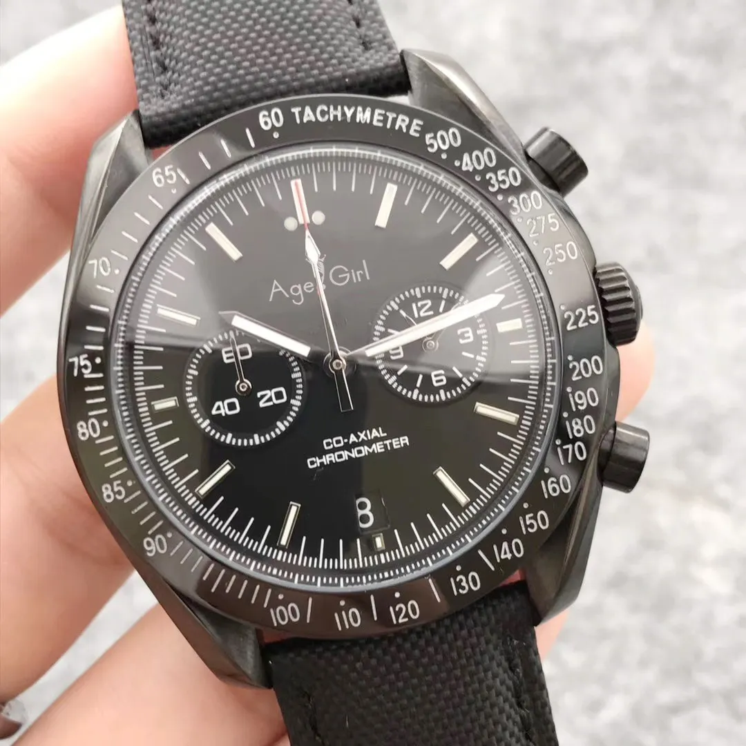 

Luxury Brand New Men Sport Watch Speed Japanese OS Stainless Steel Chronograph Sapphire Black Leather Ceramic Bezel Limited AAA+