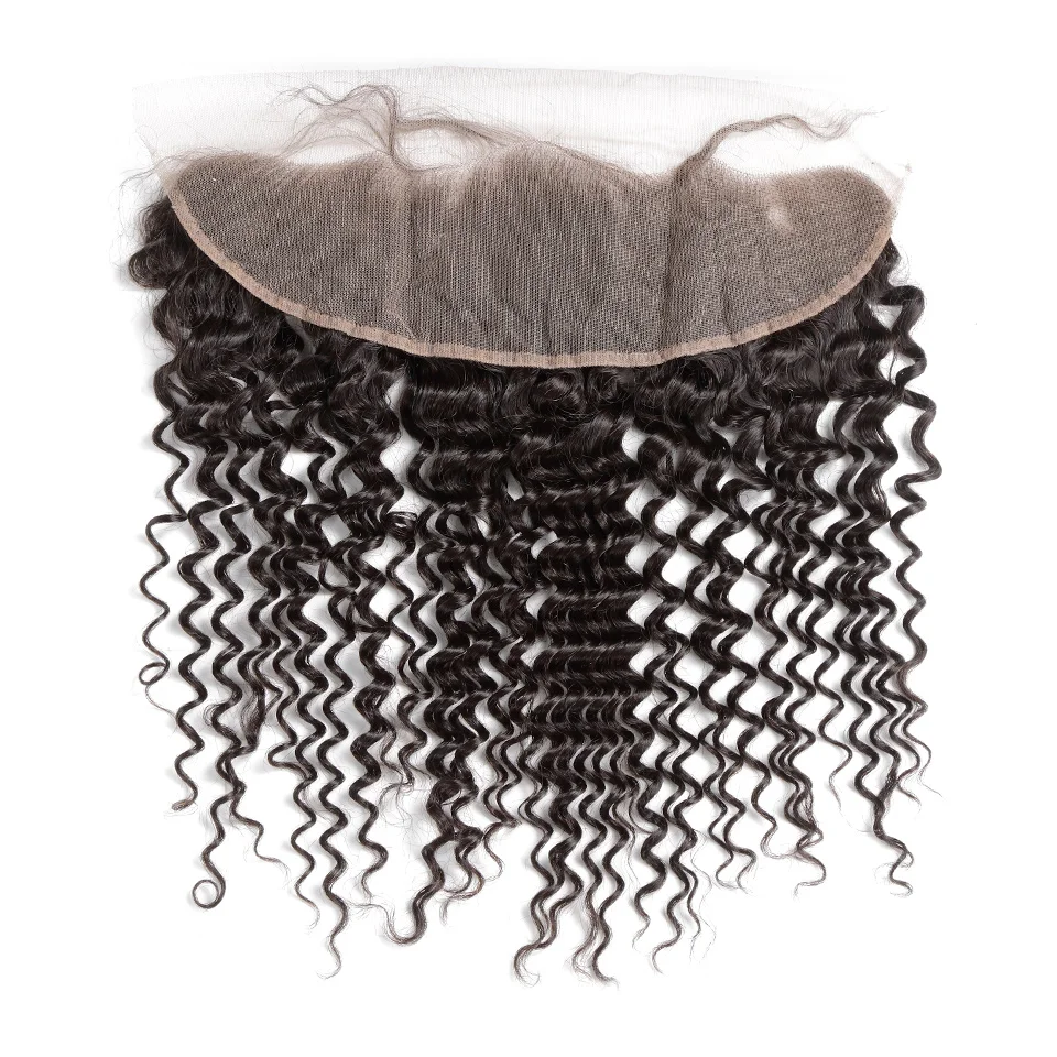 Luvinin OneCut волосы глубокая волна Малазийские Вьющиеся Волосы Кружева фронтальное Закрытие 13x4 отбеленные узлы с волосами младенца человеческие волосы закрытие