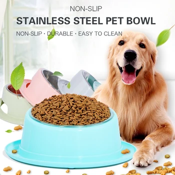 

Stainless Steel Pet Dog Bowl Non-slip Durable Food Water Feeder Anti-fall Dogs Feeding Bowls for Dogs Cat Pet Supplies