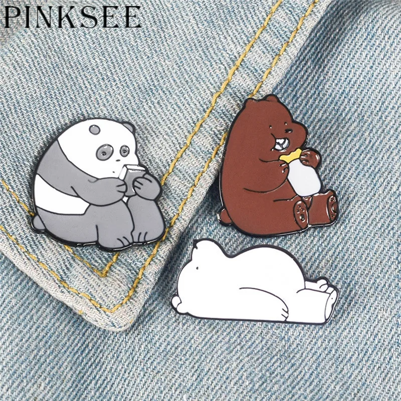 Pinksee новинка брошь в виде милых животных мультяшных неиных медведей для женщин и