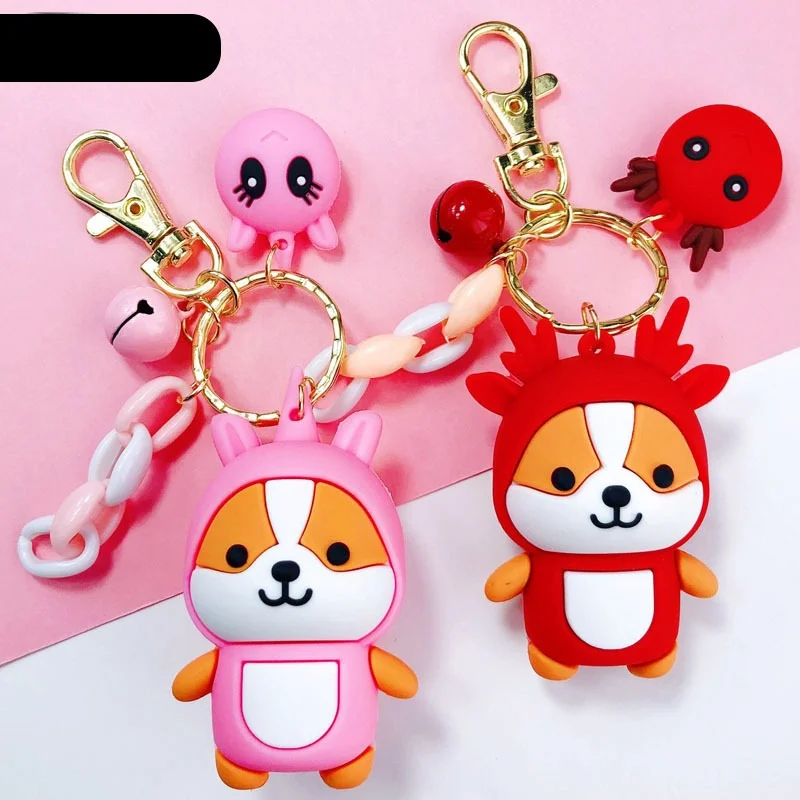 

Забавный брелок для ключей, с 3D рисунком кота, в полоску, Слон-брелок, для телефона, автомобиля, брелок с белкой