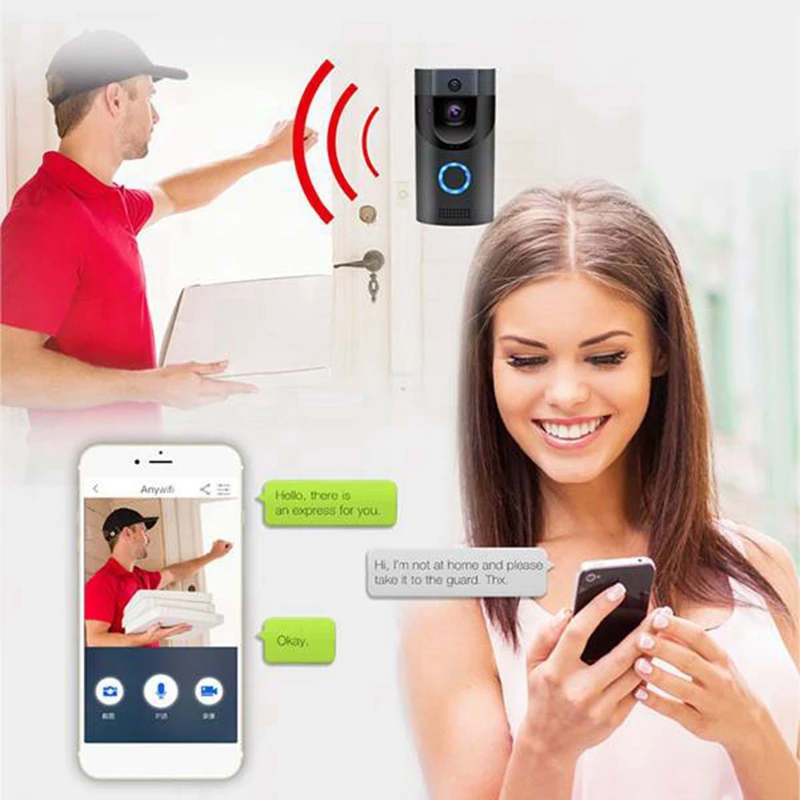 B30 Wifi дверной звонок B30 Ip65 Водонепроницаемый умный видео дверной звонок 720P беспроводной домофон Fir сигнализация ИК ip-камера (ЕС штекер)