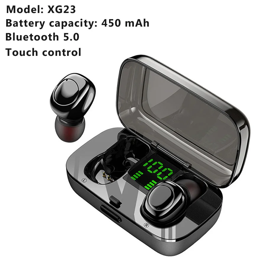 TWS 5,0 наушники с сенсорным управлением, беспроводные наушники с Bluetooth, Hi-Fi стерео беспроводные наушники с микрофоном - Цвет: XG23