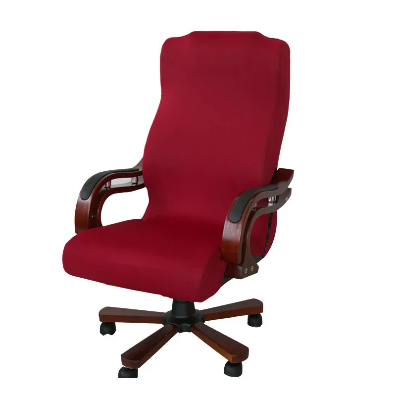 2 шт. чехол для офисного стула, чехол для компьютерного кресла, чехол для кресла, чехол для офисного вращающегося стула, большой размер - Цвет: Wine Red
