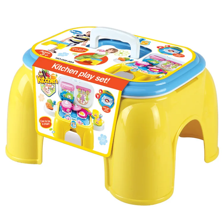 

Yellow Dining Table Chair Multi-functional Dining Chairs Light Music Kitchen Cook Taiwan Toy Sets Play House Play