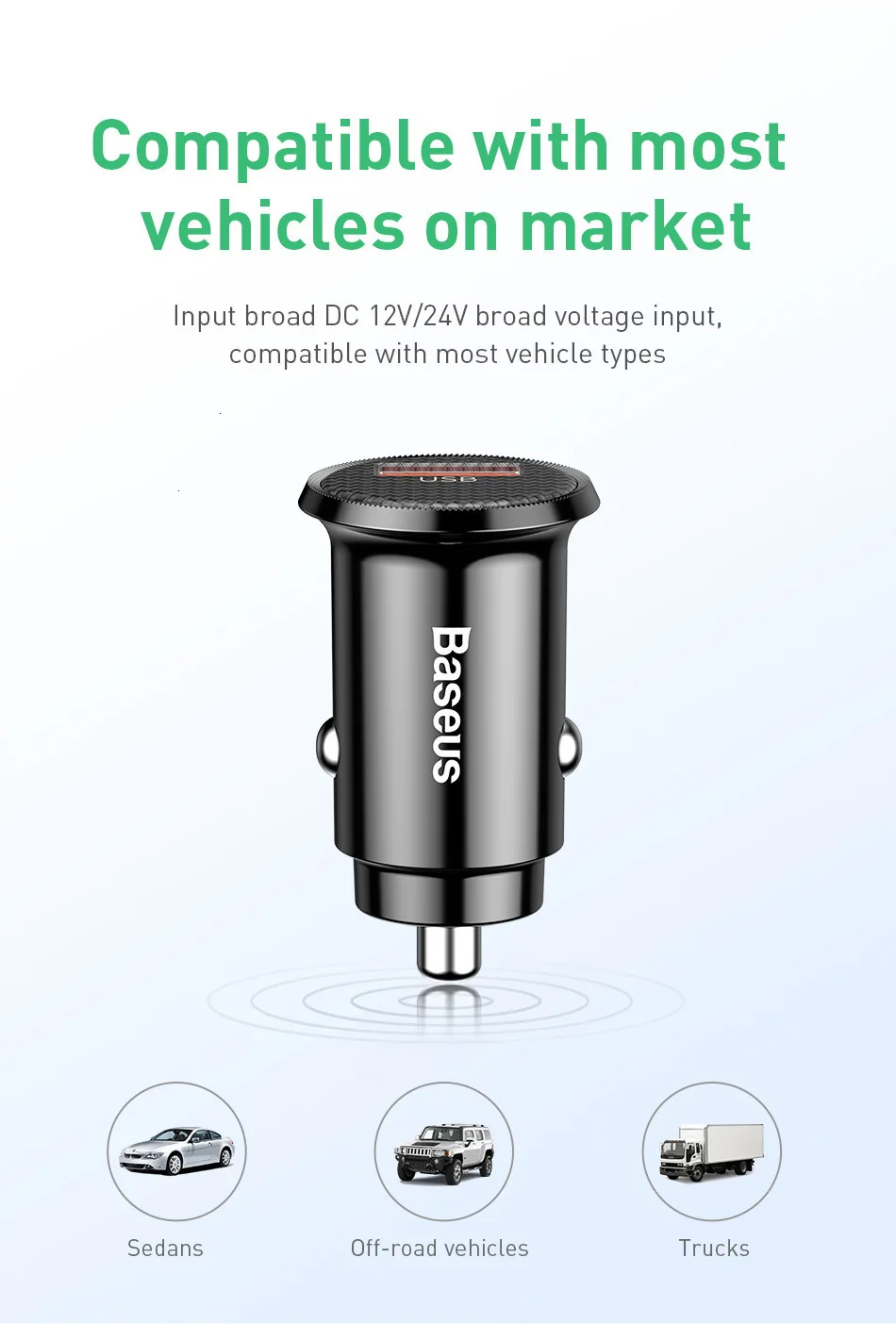 Baseus mi ni USB Автомобильное зарядное устройство Quick Charge 3,0 Автомобильное зарядное устройство для iPhone samsung Xiaomi mi QC3.0 QC Быстрая Мобильная Автомобильная зарядка