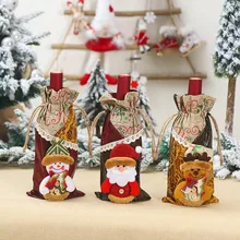 Merry Christmas Santa Wine чехол для бутылки рождественские праздничные вечерние украшения стола подарочные крышки для бутылок сумки крышки бутылки Рождественский подарок декор