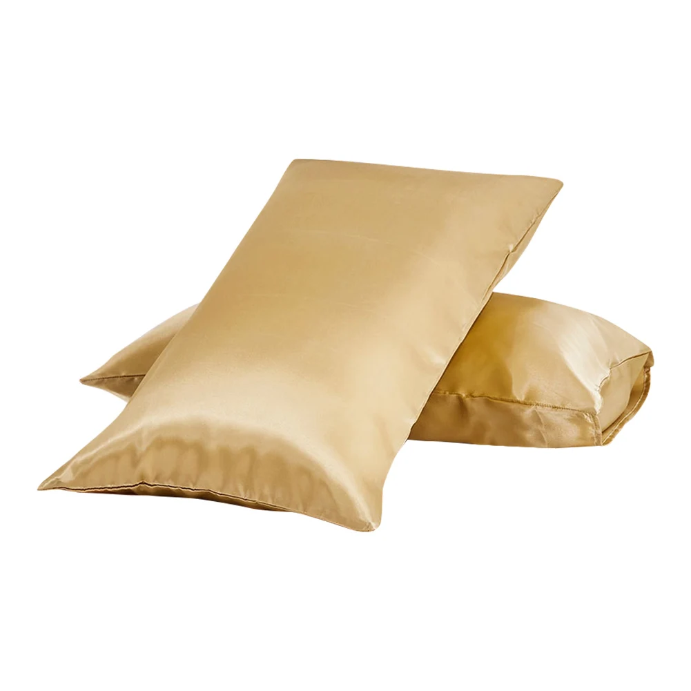 US-S 51-66cm 2Pcs Постельное белье, 2 шт., имитация шелка, двойная наволочка, подушка, постельные принадлежности, пружинный материал, гладкая имитация, мягкая шелковая наволочка - Цвет: US-S 51-66cm 2Pcs