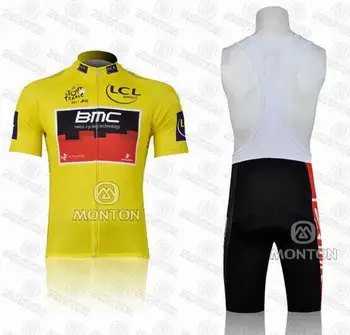 

2013 Yellow BMC Short Sleeve Cycling Jerseys Bib Short Breathable Bike Clothing 9D Gel Pad MTB Bicycle Clothes Ropa Ciclismo