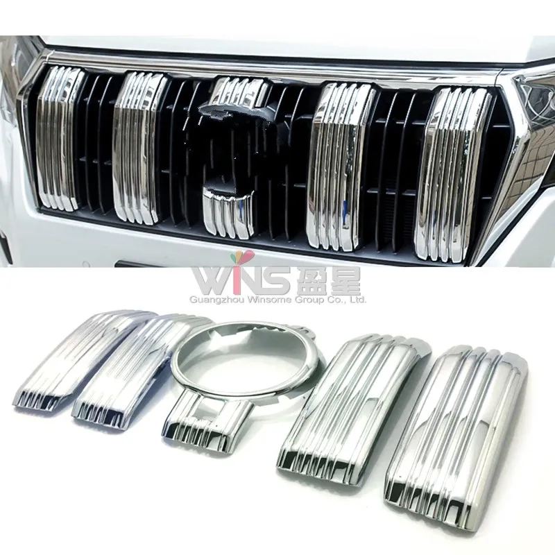 Хромированная накладка на переднюю решетку для Toyota Land Cruiser Prado 150 LC150 SUV, аксессуары для стайлинга автомобилей, 5 шт