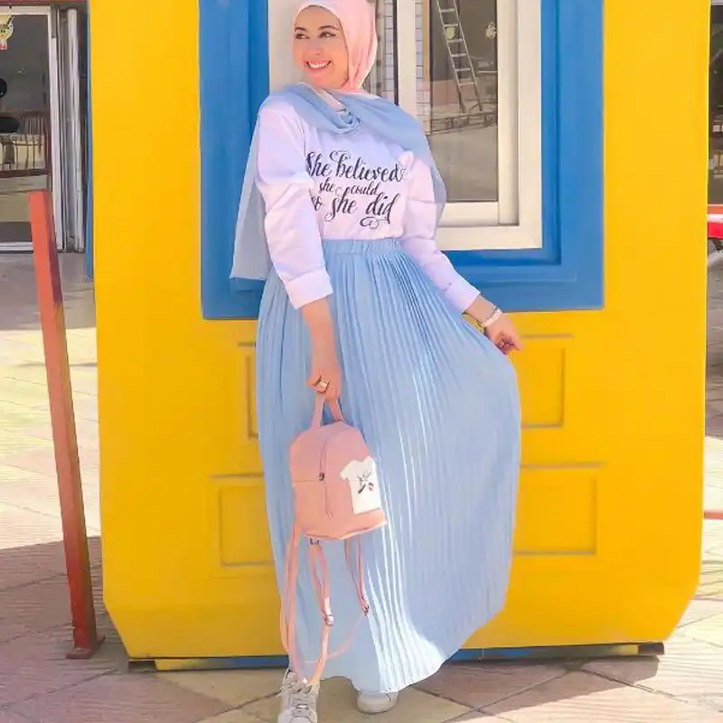 Plus Size Long Pleated Skirt Abaya Muslim High Waist Maxi Skirt Turkish Islamic Skirts For Women Clothing Jupe Plissee Femme Aliexpress