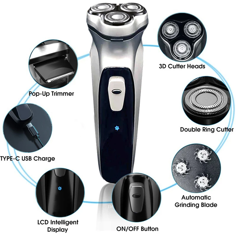 Clipper Electric Shaver Men's Razor Beard Trimmer shaver for men Mi Youpin portable Shaving machine hair clipper Facial epilato - Image 3