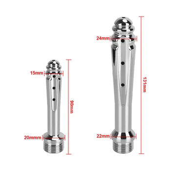 Metal 7 Holes Side Opening Anal Sprinkler Enema Cleaning Shower Colonic Douche Nozzle Vaginal Wash Unisex Sex Tool for Couples 5