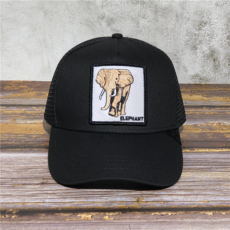 black ELEPHANT Новинка, GoorinS, животная ферма, шляпа для мужчин, Лев, зверь, вышивка, бейсболка, животное, дышащая сетка, Дальнобойщик, хип-хоп шапки - Цвет: black ELEPHANT