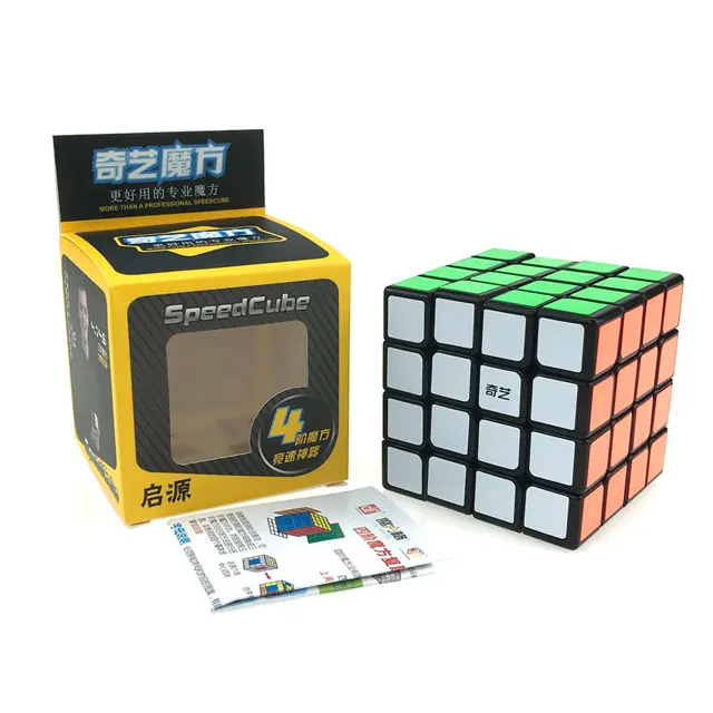 Black with box 4*4*4 Профессиональный скоростной куб, магический куб, Развивающие головоломки, игрушки для детей, Обучающие кубики, волшебные игрушки - Цвет: Black with box