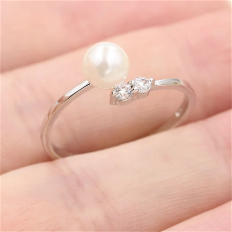 

Simple CZ Beaded S925 Sterling Silver Semi Mount Pearl Ring Settings For DIY Women Wedding Engagement Jewelry Findings Hot Sale