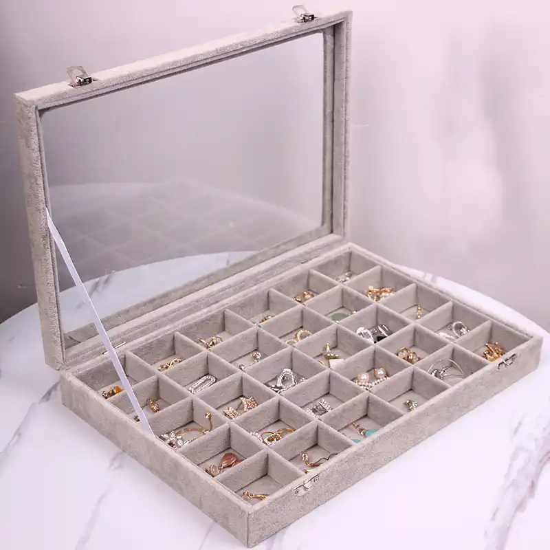 ジュエリービッグ収納ボックス現代コンパートメントブレスレットネックレス収納寝室boiteをrangementホーム製品dg50sb 収納ボックス ビン Aliexpress