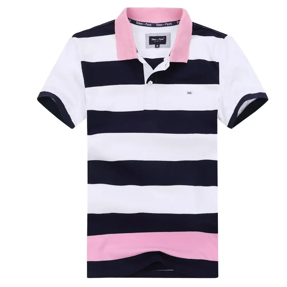 Camiseta de algodón rayado Eden para hombre, Polo de estilo francés clásico e informal, talla M a 3XL, novedad de 2021
