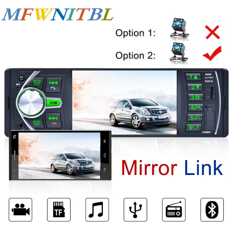 LTBFM 1 Din 4 &quotBluetooth In dash 12V радио автомобиль TF/USB/AUX/FM стерео MP5 плеер рулевое колесо