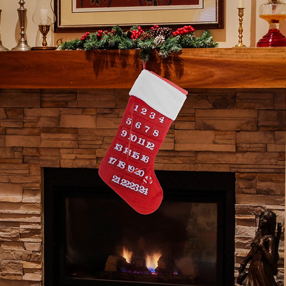 New Christmas Stocking DIY Advent Calendar Lovely Ornament Festive Christmas Banquet Countdown Calendar Xmas Tapestry