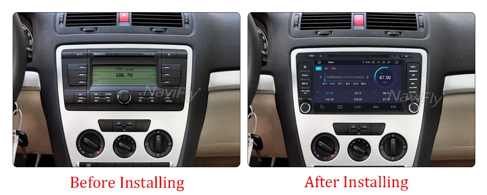 NaviFly 4+ 64G 2din Android 9,0 автомобильный gps-навигатор для Skoda Octavia2 Octavia A5 автомобильный dvd-плеер мультимедиа рулевое колесо wifi BT