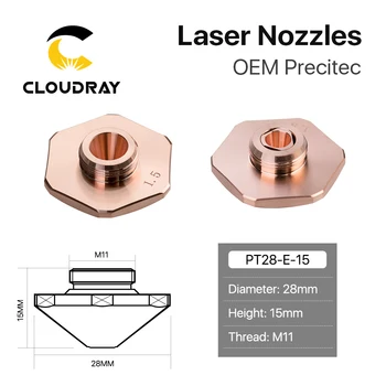 

Cloudray Precitec Bodor Dia.28mm Laser Nozzles Single & Double Layers Caliber 0.8 - 4.0mm for Empower Fiber Laser Cutting Head