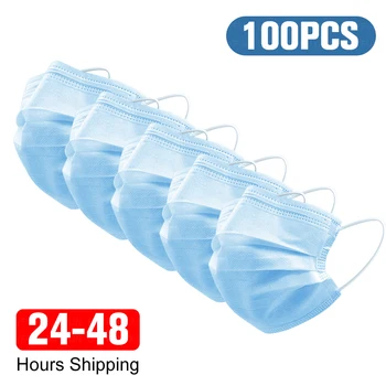 

100pcs Breathable Protective Mask Anti Air pollution Dust PM2.5 Disposable Masks Kids Children Mouth masque Outdoor Safety Care